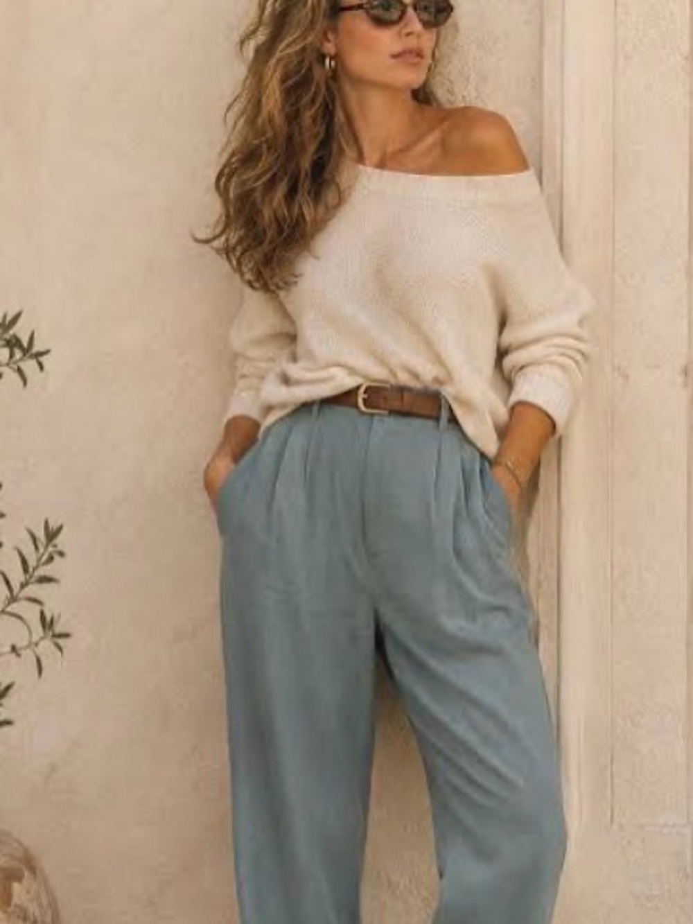 NWT Ralph Lauren Sea Blue Wide-Leg 100% Silk Pants (size 8)